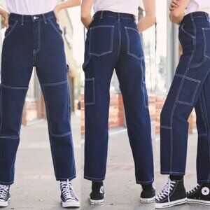 John Galt Brandy Melville Double Knee Straight Leg High Waisted Denim Jeans S